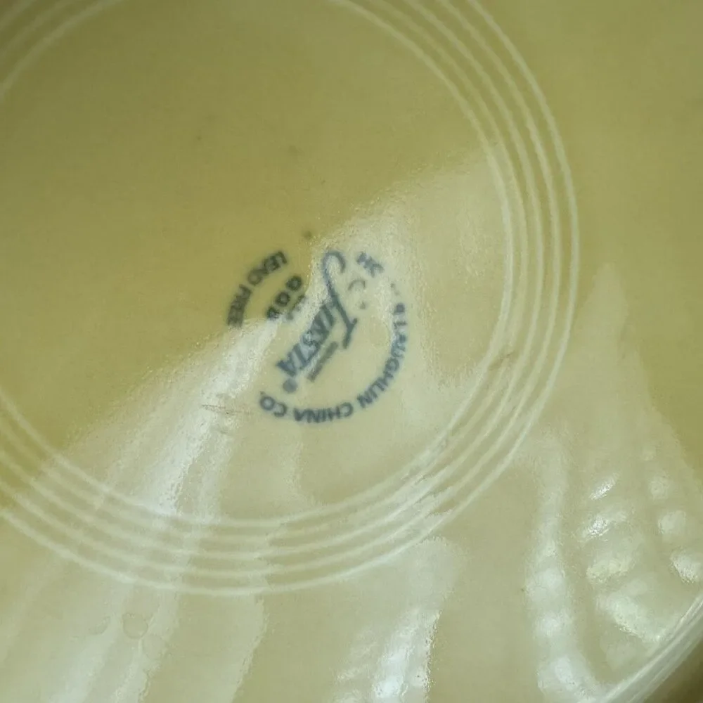 Fiestaware Vintage Hostess Yellow Fiesta Tray Chip Dip Tray 12.5